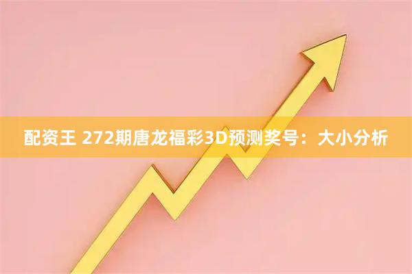 配资王 272期唐龙福彩3D预测奖号：大小分析